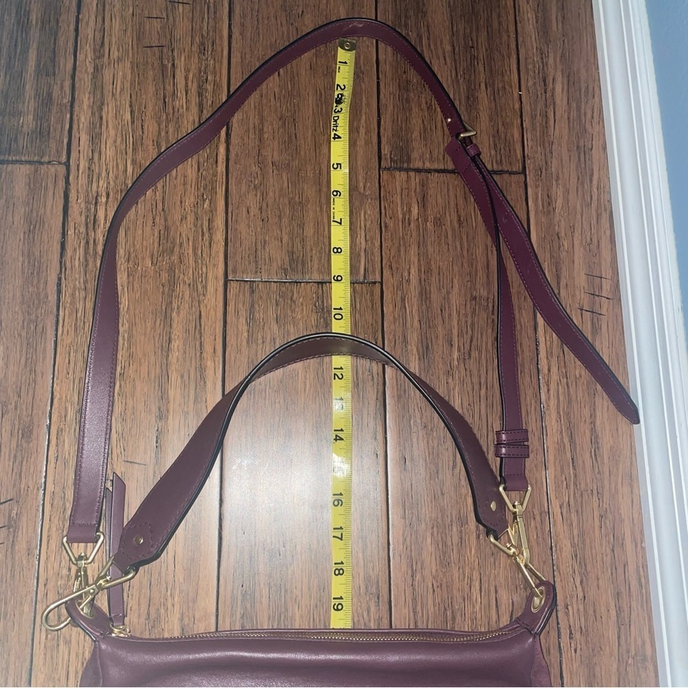 Plum leather suede satchel messenger saddle bag Vera Bradley crossbody purse - Picture 15 of 17